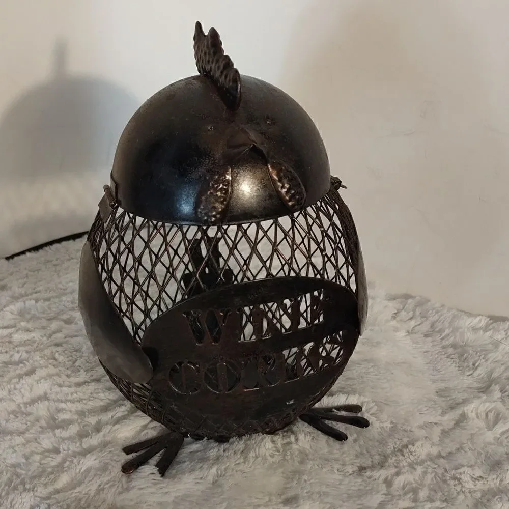 Metal Chicken Wine Cork Holder
